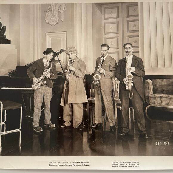 Marx Brothers 8x10 Photo "Monkey Business" 1931 Chico, Harpo, Zeppo, Groucho - Picture 1 of 13